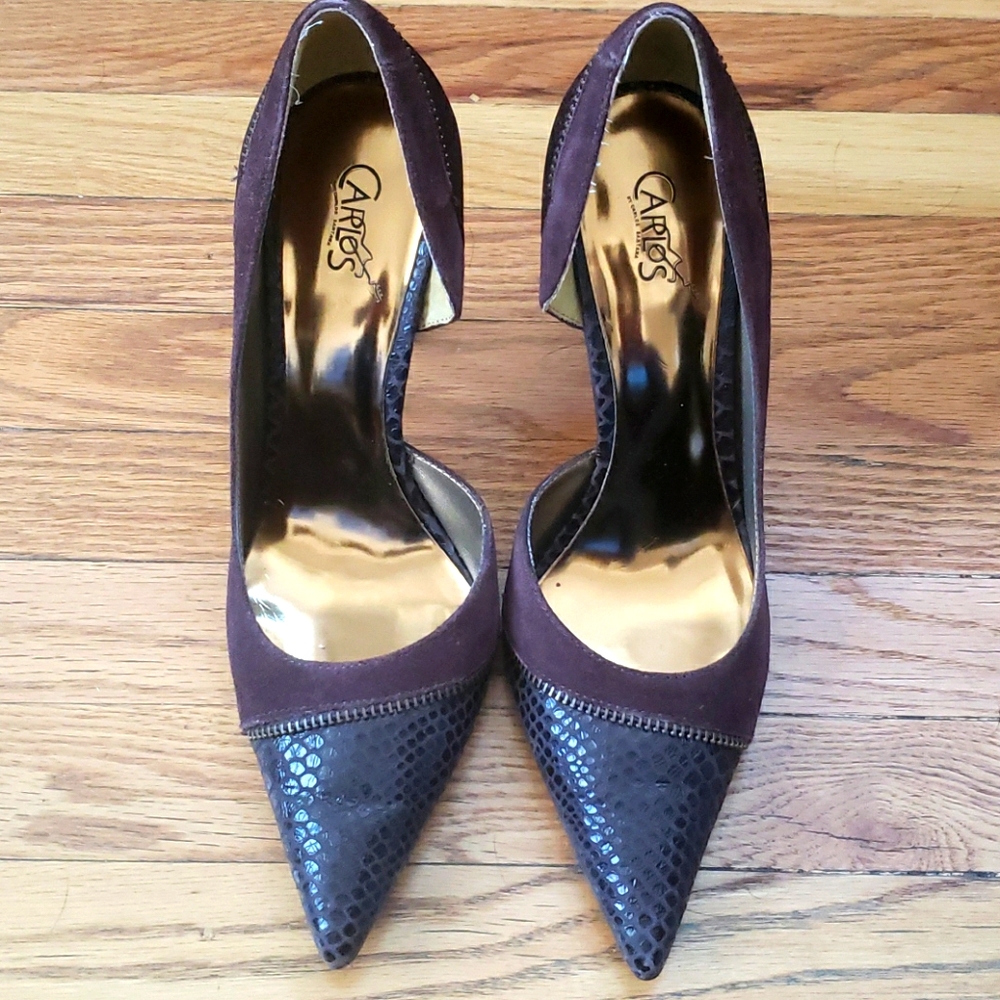 Brown leather heels